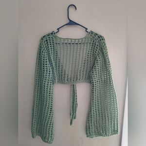 ROMWE Sage Green Knit Cardigan Women's large